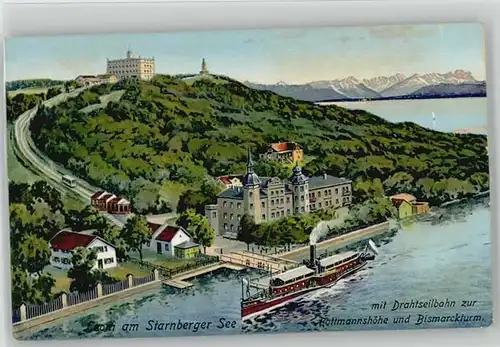 Starnberg Rottmannshoehe Bismarckturm x 1920