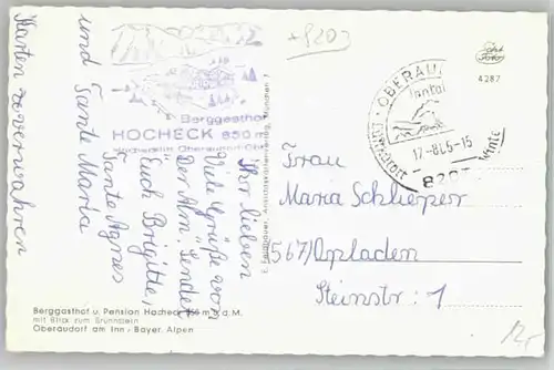 Oberaudorf Gasthof Hocheck x 1965