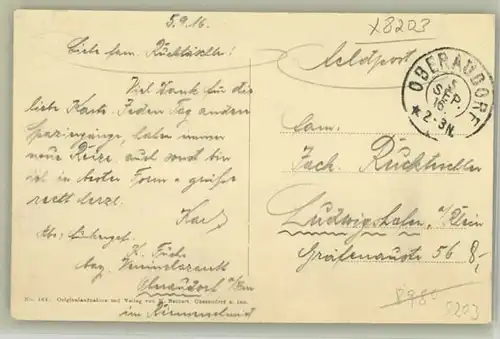 Oberaudorf [Stempelabschlag] Feldpost Spitzsteinhaus x 1916