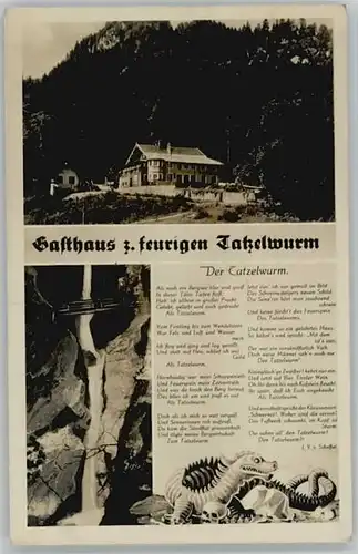 Oberaudorf Gasthaus zum feurigen Tatzelwurm Gedicht x 1949