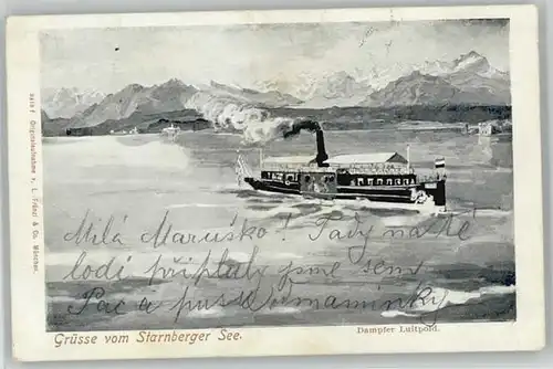 Starnberg Dampfer Luitpold x 1902