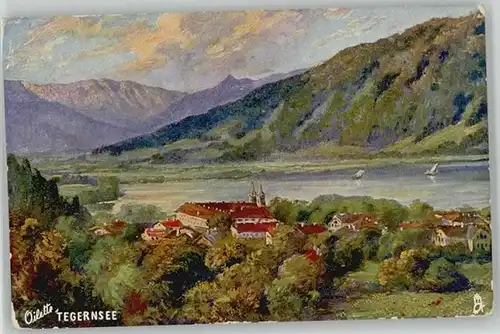 Tegernsee Tegernsee Kuenstlerkarte ungelaufen ca. 1910 / Tegernsee /Miesbach LKR