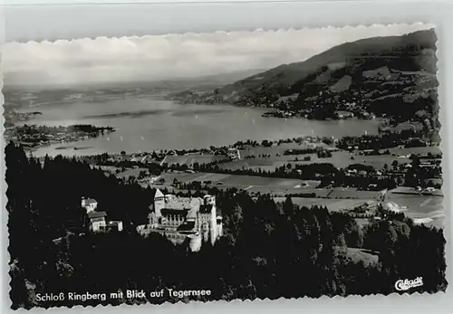 Tegernsee Tegernsee Schloss Ringberg Fliegeraufnahme ungelaufen ca. 1955 / Tegernsee /Miesbach LKR