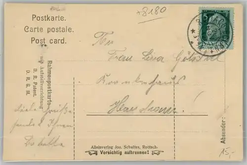 Tegernsee Schloss Rahmenpostkarte x 1912