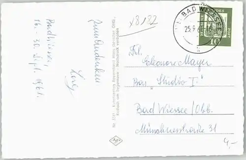 Bad Wiessee Tegernsee Rottach-Egern Fliegeraufnahme x 1961