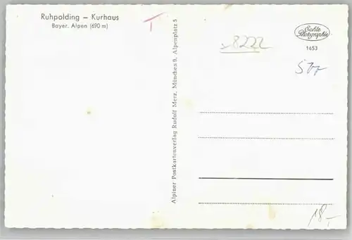 Ruhpolding Ruhpolding Kurhaus ungelaufen ca. 1955 / Ruhpolding /Traunstein LKR