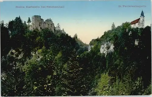 Bad Reichenhall Bad Reichenhall Ruine Karlstein St. Pankrazkapelle ungelaufen ca. 1910 / Bad Reichenhall /Berchtesgadener Land LKR