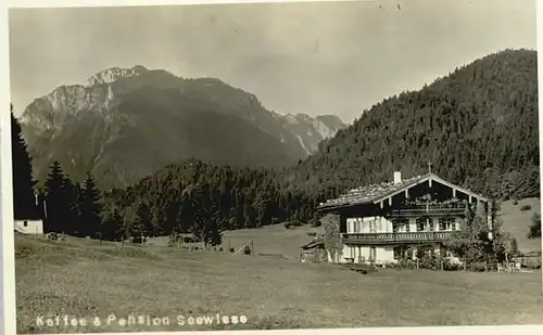 Bad Reichenhall Cafe Pension Seewiese x 1935