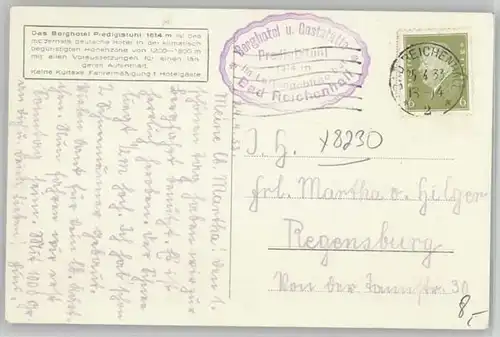 Bad Reichenhall Predigtstuhlbahn x 1933