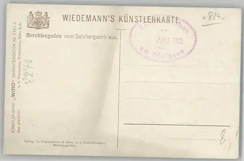 Berchtesgaden Salzbergwerk o 1922