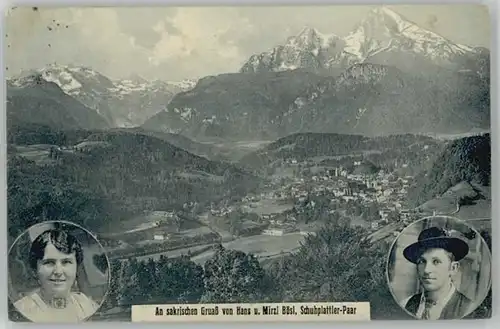 Berchtesgaden Schuhplattler Paar Hans Mirzl Boesl x 1925