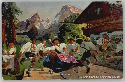 Berchtesgaden Berchtesgaden Schuhplattlplatz ungelaufen ca. 1920 / Berchtesgaden /Berchtesgadener Land LKR