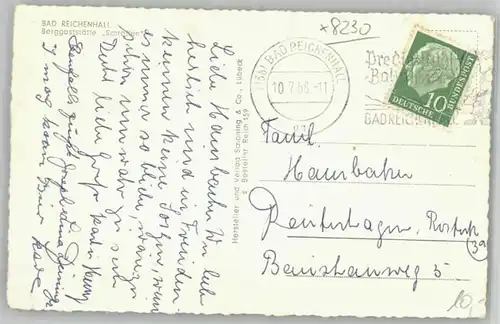 Bad Reichenhall Gaststaette Schroffen x 1956