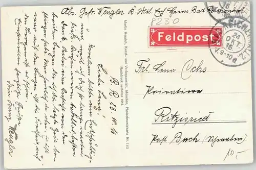 Bad Reichenhall Feldpost x 1916