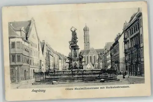 Augsburg Maximilianstrasse Herkulesbrunnen x 1907