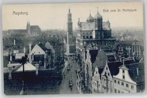 Augsburg Augsburg St. Moritzturm ungelaufen ca. 1910 / Augsburg /Augsburg LKR