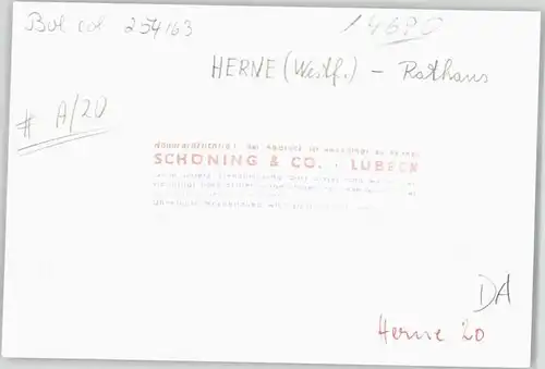 Herne Westfalen Herne Westfalen Rathaus o 1963 / Herne /Herne Stadtkreis