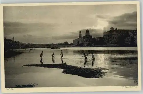 Passau Passau Strandidyll ungelaufen ca. 1920 / Passau /Passau LKR