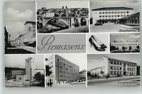 Pirmasens Pirmasens Hauptbahnhof Bad Postamt ungelaufen ca. 1955 / Pirmasens /Pirmasens Stadtkreis