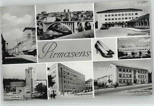Pirmasens Pirmasens Hauptbahnhof Bad Postamt ungelaufen ca. 1955 / Pirmasens /Pirmasens Stadtkreis
