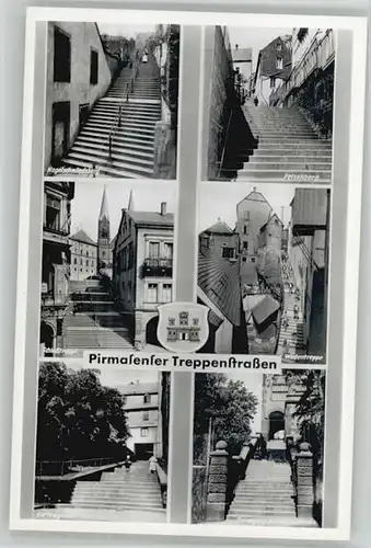 Pirmasens Pirmasens Treppenstrassen ungelaufen ca. 1955 / Pirmasens /Pirmasens Stadtkreis
