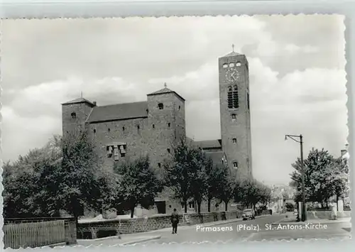 Pirmasens Pirmasens St. Antons-Kirche ungelaufen ca. 1955 / Pirmasens /Pirmasens Stadtkreis