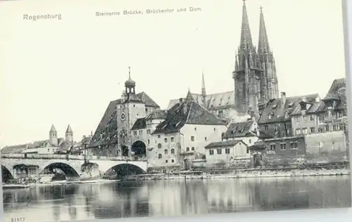 Regensburg Regensburg Steinerne Bruecke  ungelaufen ca. 1910 / Regensburg /Regensburg LKR