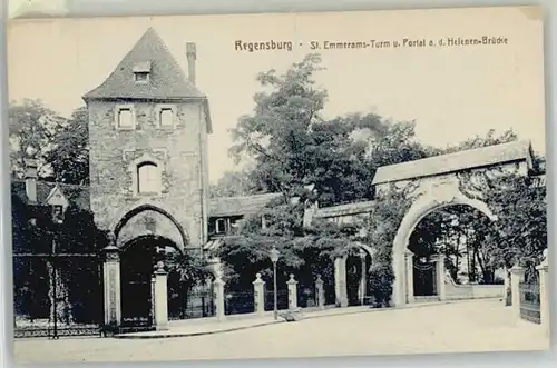 Regensburg Regensburg St. Emmerams Turm Helenen Bruecke ungelaufen ca. 1910 / Regensburg /Regensburg LKR