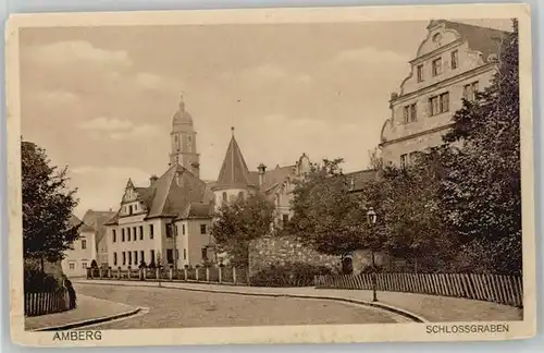 Amberg Oberpfalz Amberg Schlossgraben ungelaufen ca. 1920 / Amberg /Amberg Stadtkreis