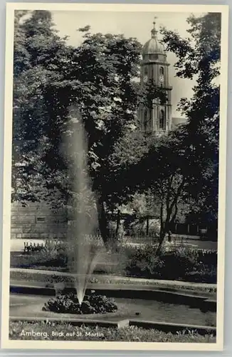Amberg Oberpfalz Amberg St. Martin Kirche ungelaufen ca. 1955 / Amberg /Amberg Stadtkreis