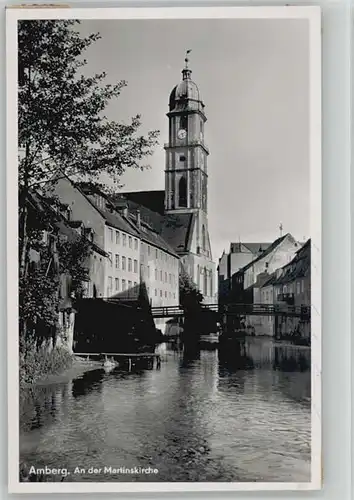 Amberg Oberpfalz Amberg St. Martin Kirche ungelaufen ca. 1955 / Amberg /Amberg Stadtkreis