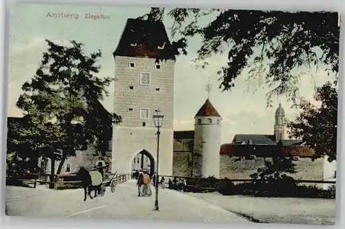 Amberg Oberpfalz Amberg Ziegeltor ungelaufen ca. 1910 / Amberg /Amberg Stadtkreis