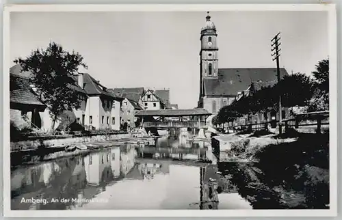 Amberg Oberpfalz Amberg Martinskirche ungelaufen ca. 1955 / Amberg /Amberg Stadtkreis