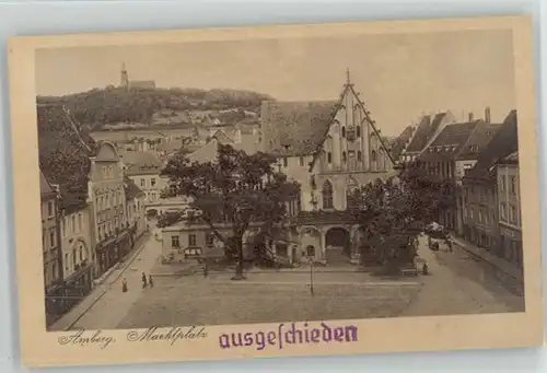 Amberg Oberpfalz Amberg Marktplatz ungelaufen ca. 1920 / Amberg /Amberg Stadtkreis