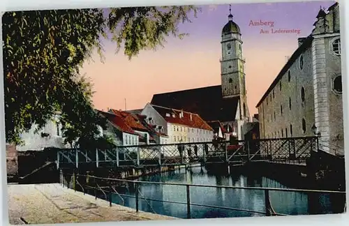 Amberg Oberpfalz Amberg Lederersteg ungelaufen ca. 1910 / Amberg /Amberg Stadtkreis