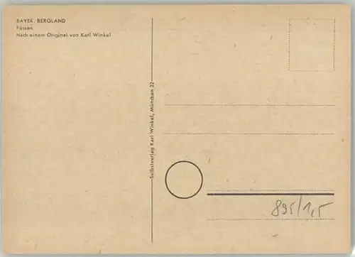 Fuessen Fuessen Kuenstlerkarte * / Fuessen /Ostallgaeu LKR