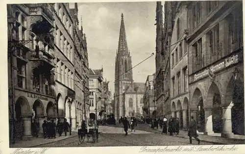 Muenster Westfalen Muenster Westfalen Prinzipalmarkt Lamberti Kirche  * / Muenster /Muenster Stadtkreis