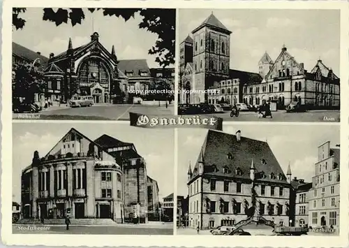 Osnabrueck Bahnhof Dom Theater Rathaus x 1959