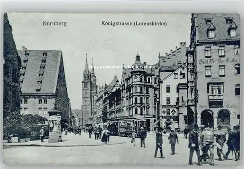 Nuernberg Koenigstrasse Lorenz Kirche  x 1908