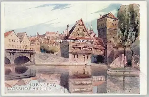 Nuernberg Maxbruecke Burg * 1910