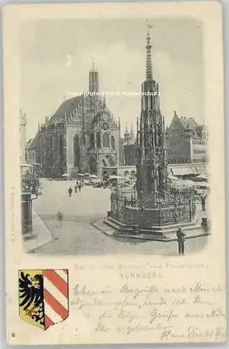 Nuernberg Frauenkirche Schoene Brunnen  Wappen x 1900