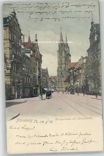 Nuernberg Koenigsstrasse Lorenzkirche x 1903