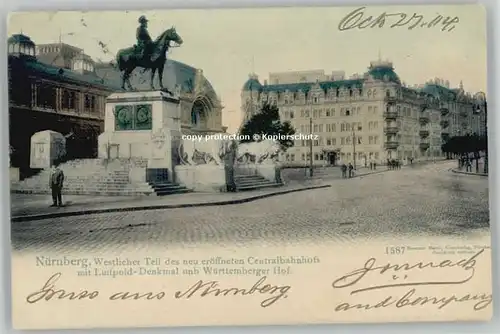 Nuernberg Luitpold-Denkmal Wuerttemberger Hof x 1904