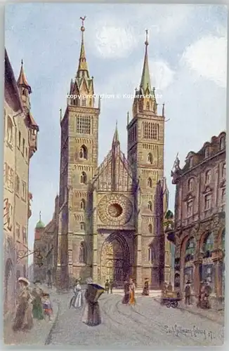 Nuernberg Lorenzkirche KuenstlerKuenstlerkarte * 1910