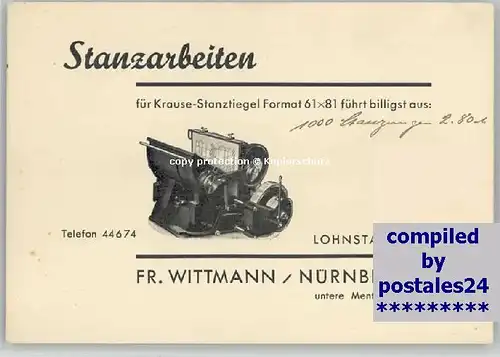 Nuernberg Stanzerei Firma Wittmann * 1955