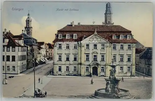 Erlangen Markt Rathaus x 1910
