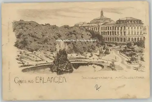 Erlangen Collegienhaus Kuenstlerkarte  x 1901