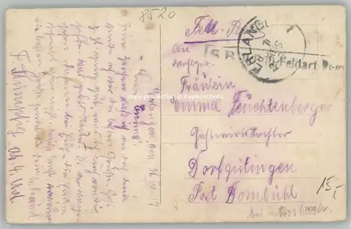 Erlangen Universitaetsstrasse Frauenklinik Feldpost  x 1917