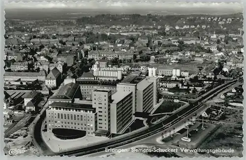 Erlangen Erlangen Siemens Schuckert Verwaltungsgebaeude Fliegeraufnahme ungelaufen ca. 1955 / Erlangen /Erlangen Stadtkreis