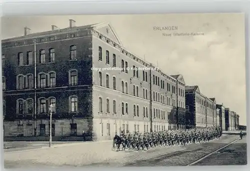 Erlangen Erlangen Infantrie Kaserne ungelaufen ca. 1910 / Erlangen /Erlangen Stadtkreis